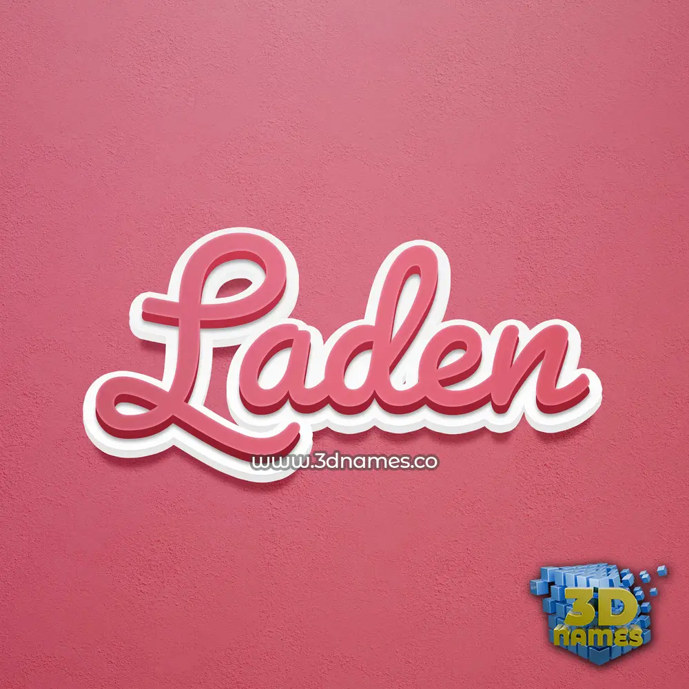 laden in Red Scribble style - 3D name wallpaper
