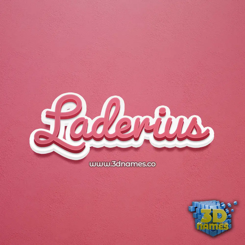 laderius in Red Scribble style - 3D name wallpaper