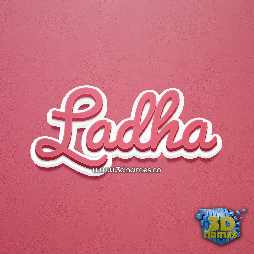 ladha in Red Scribble style - 3D name wallpaper