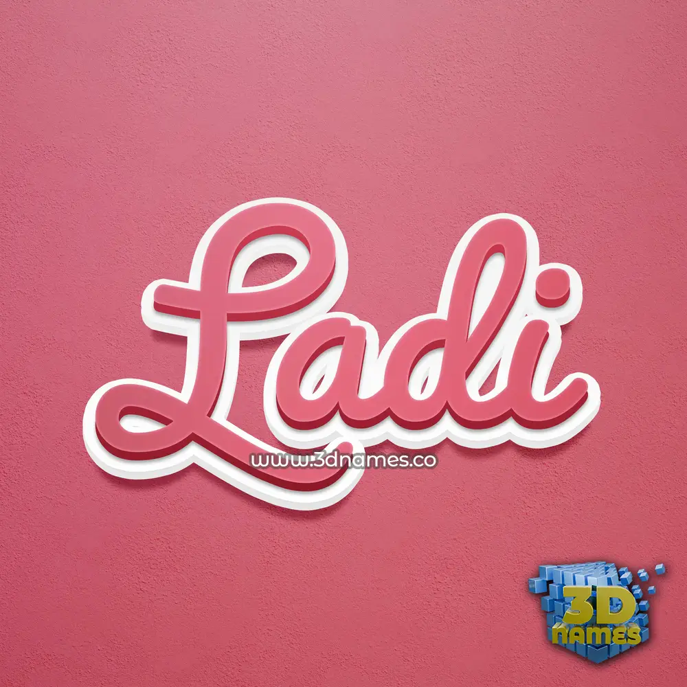 ladi in Red Scribble style - 3D name wallpaper