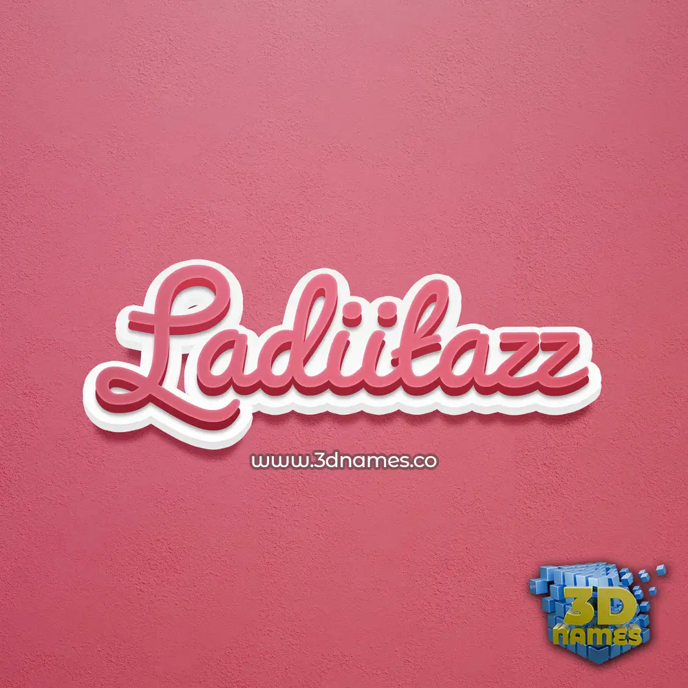 ladiitazz in Red Scribble style - 3D name wallpaper