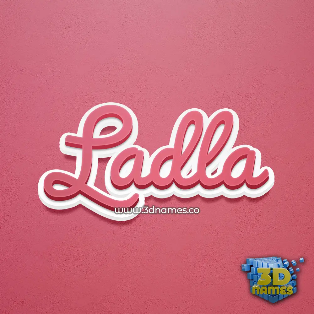 ladla in Red Scribble style - 3D name wallpaper