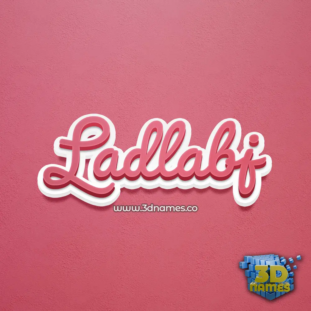 ladlabj in Red Scribble style - 3D name wallpaper
