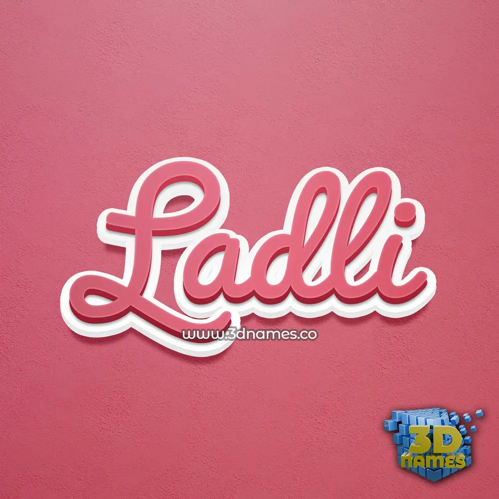 ladli in Red Scribble style - 3D name wallpaper