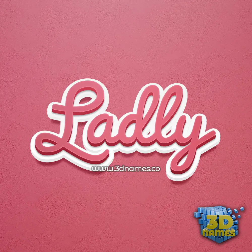 ladly in Red Scribble style - 3D name wallpaper