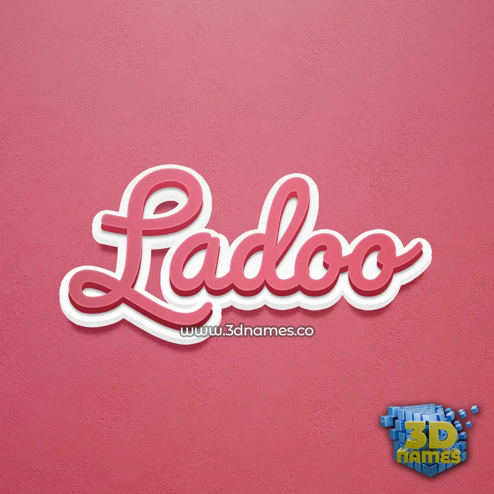 ladoo in Red Scribble style - 3D name wallpaper