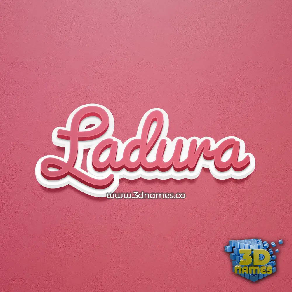 ladura in Red Scribble style - 3D name wallpaper