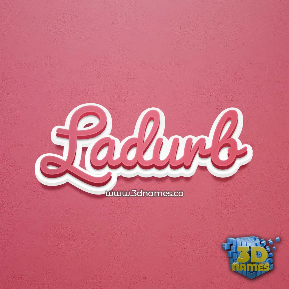 ladurb in Red Scribble style - 3D name wallpaper