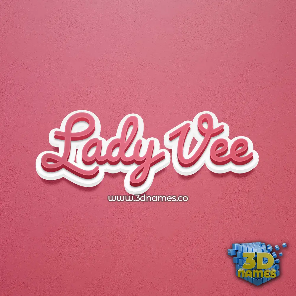 lady vee in Red Scribble style - 3D name wallpaper