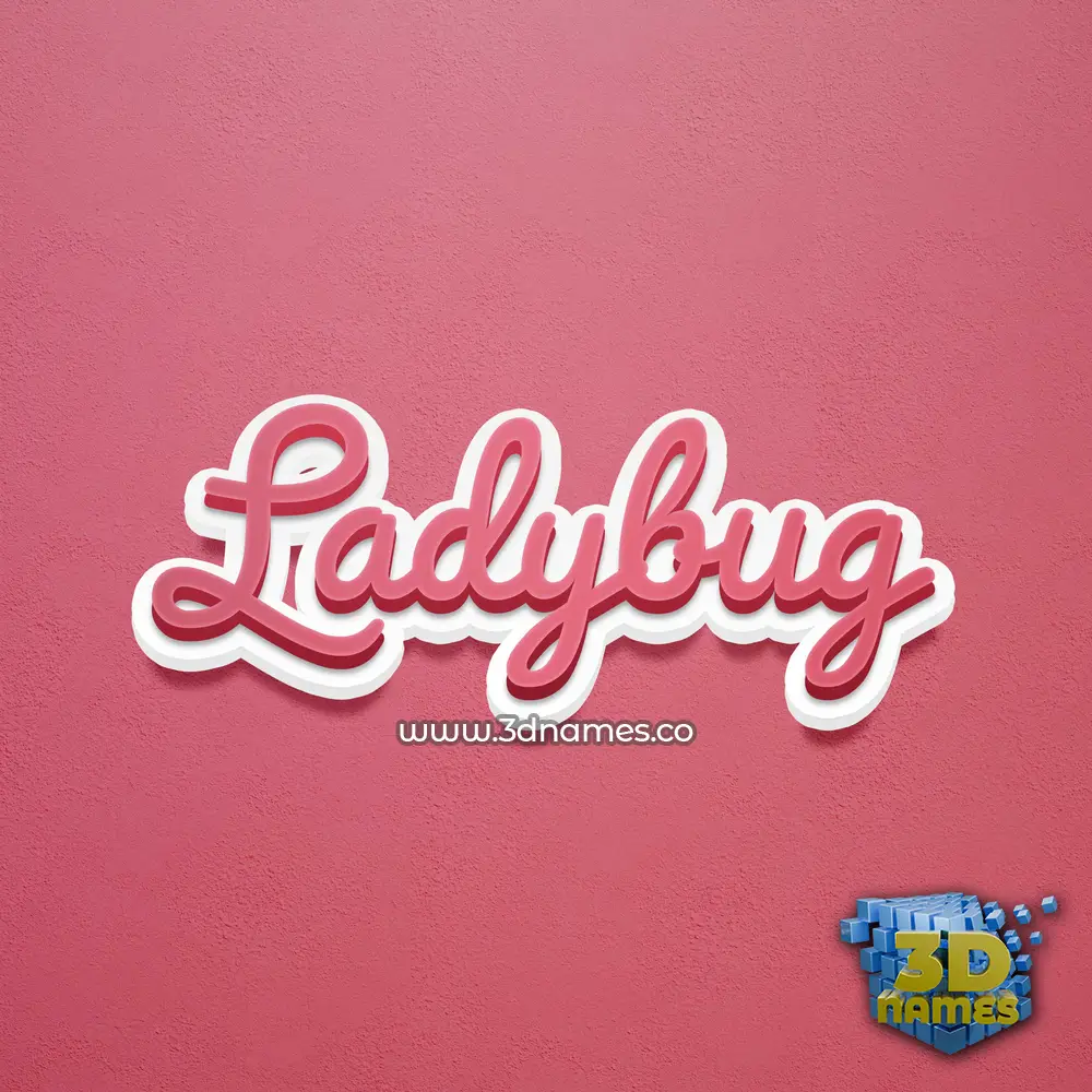 ladybug in Red Scribble style - 3D name wallpaper