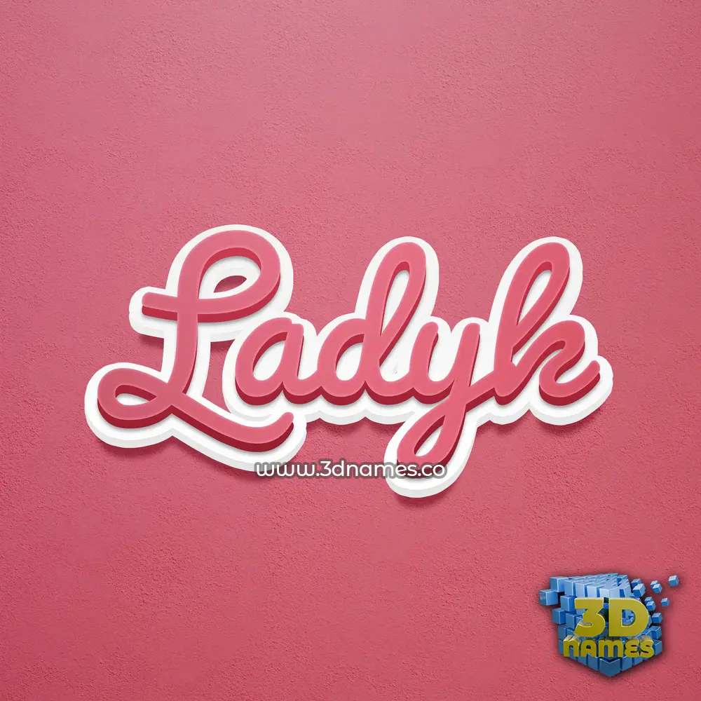 ladyk in Red Scribble style - 3D name wallpaper