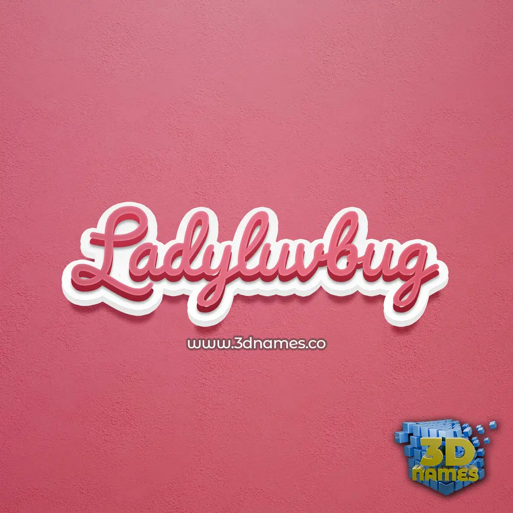 ladyluvbug in Red Scribble style - 3D name wallpaper