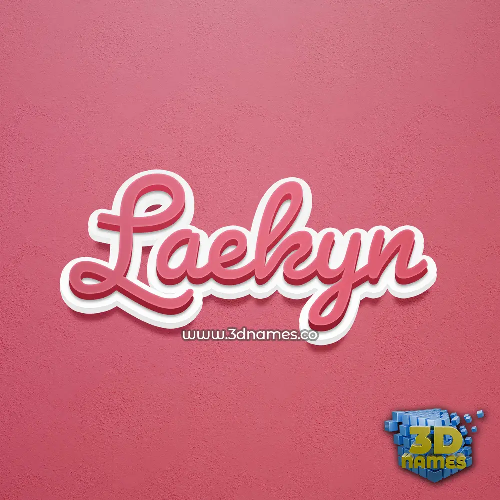 laekyn in Red Scribble style - 3D name wallpaper