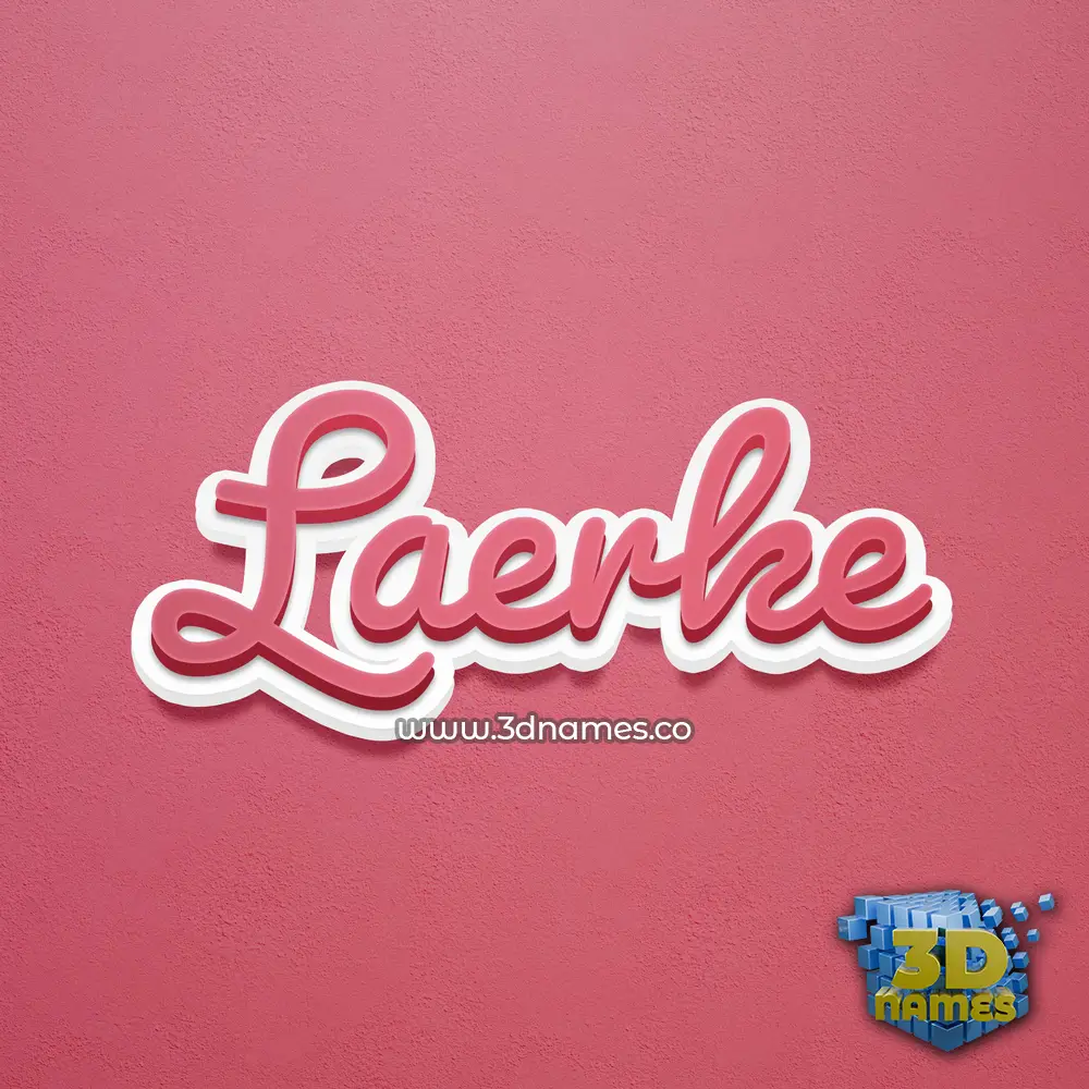 laerke in Red Scribble style - 3D name wallpaper
