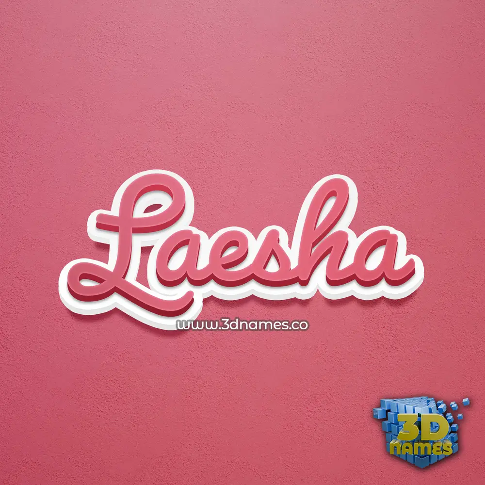 laesha in Red Scribble style - 3D name wallpaper