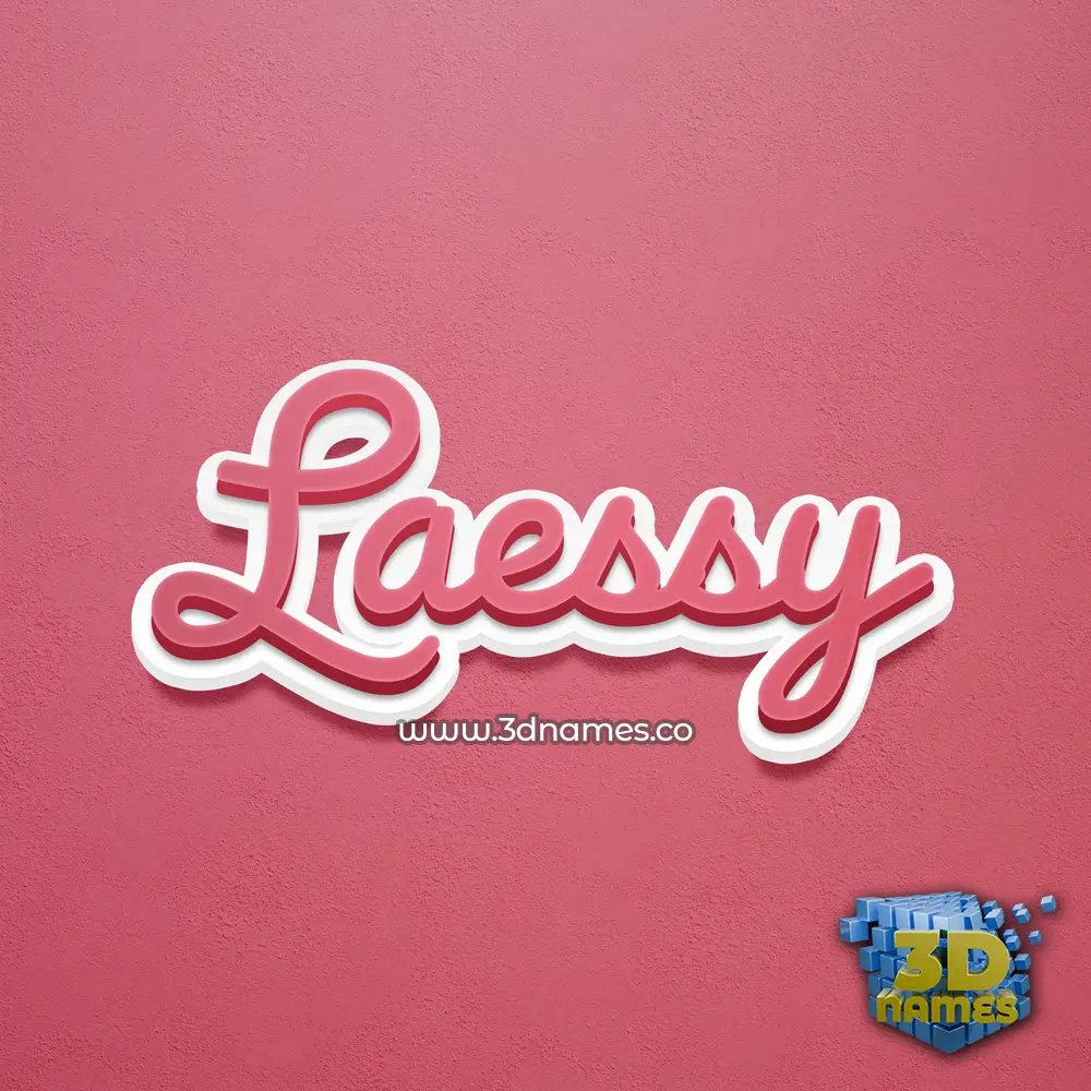 laessy in Red Scribble style - 3D name wallpaper