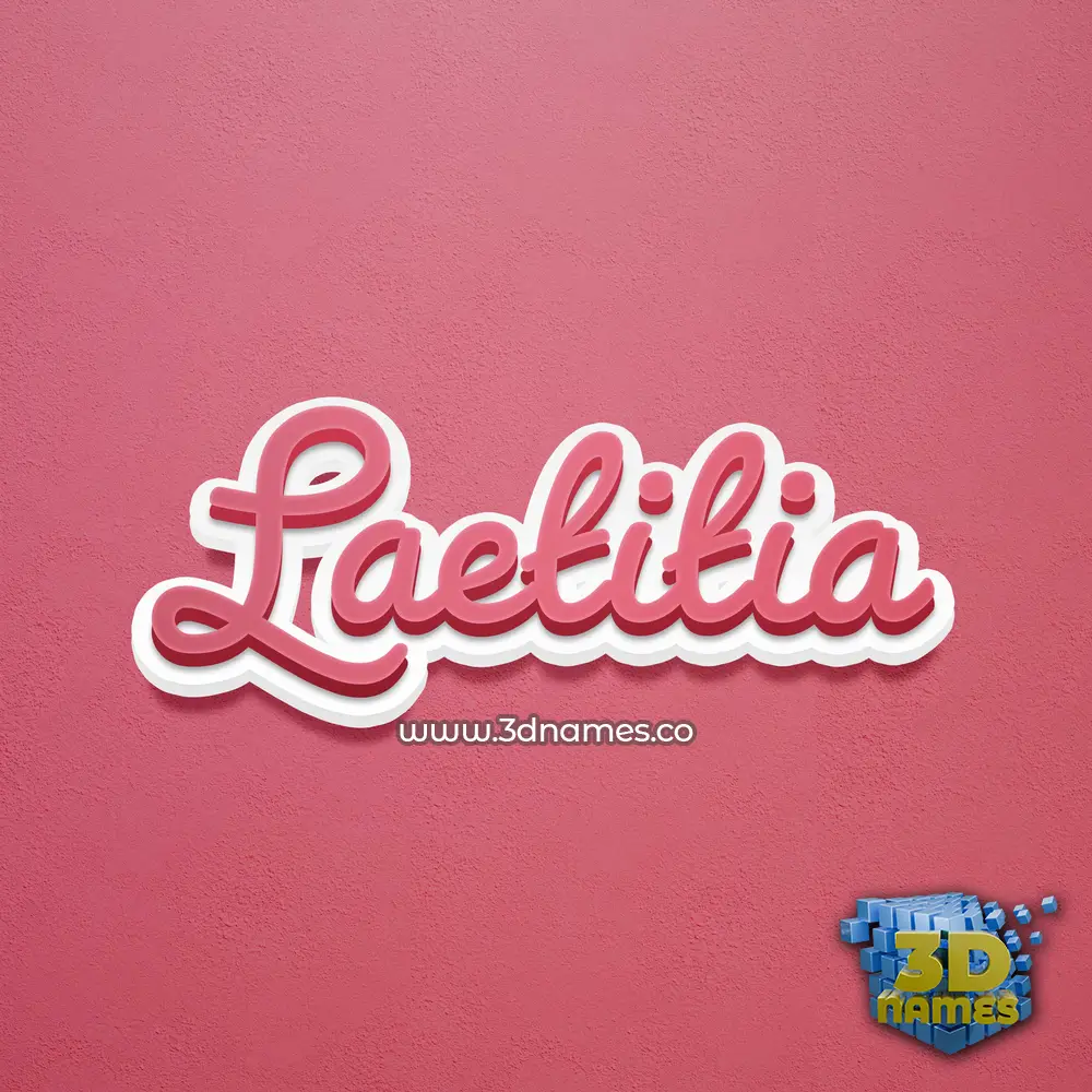 laetitia in Red Scribble style - 3D name wallpaper