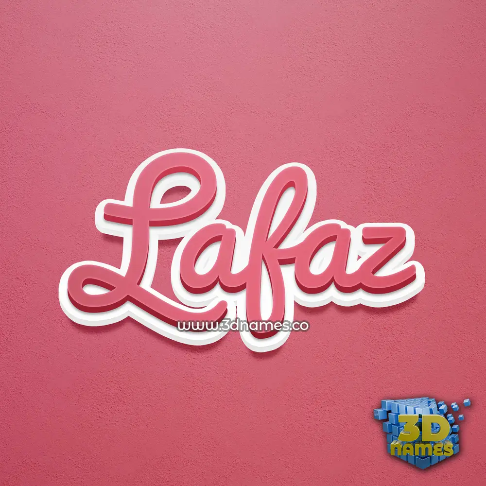 lafaz in Red Scribble style - 3D name wallpaper