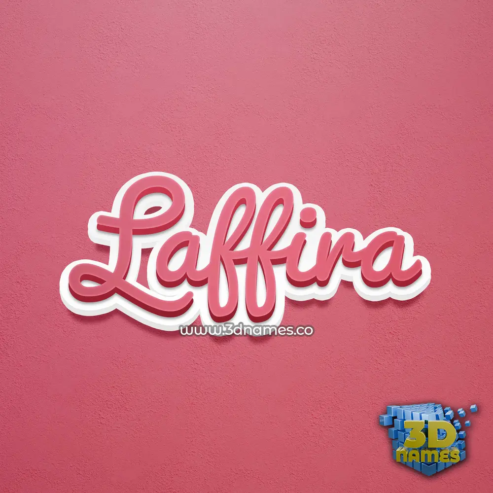 laffira in Red Scribble style - 3D name wallpaper