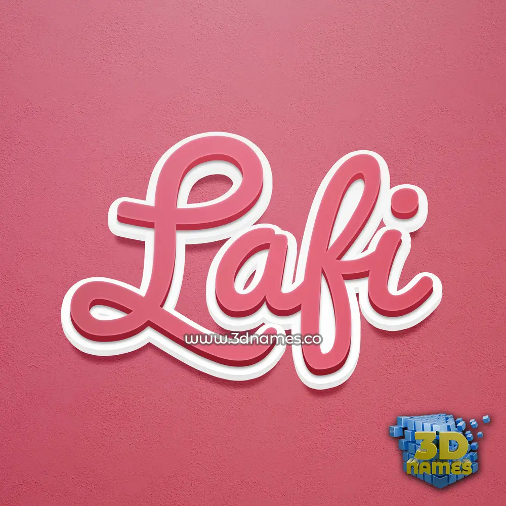 lafi in Red Scribble style - 3D name wallpaper