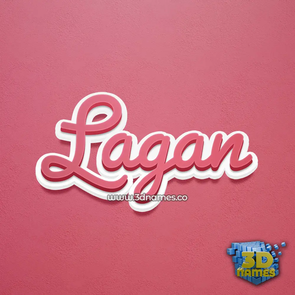 lagan in Red Scribble style - 3D name wallpaper