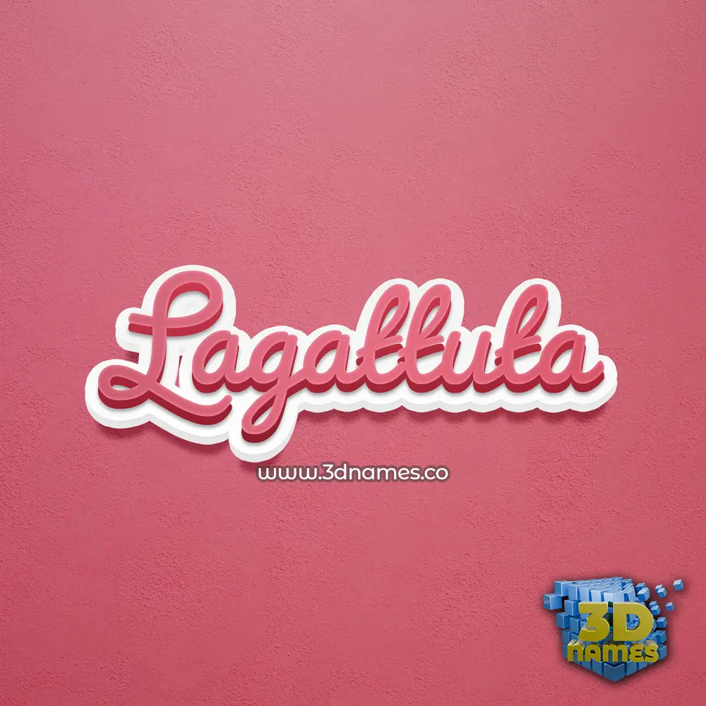 lagattuta in Red Scribble style - 3D name wallpaper