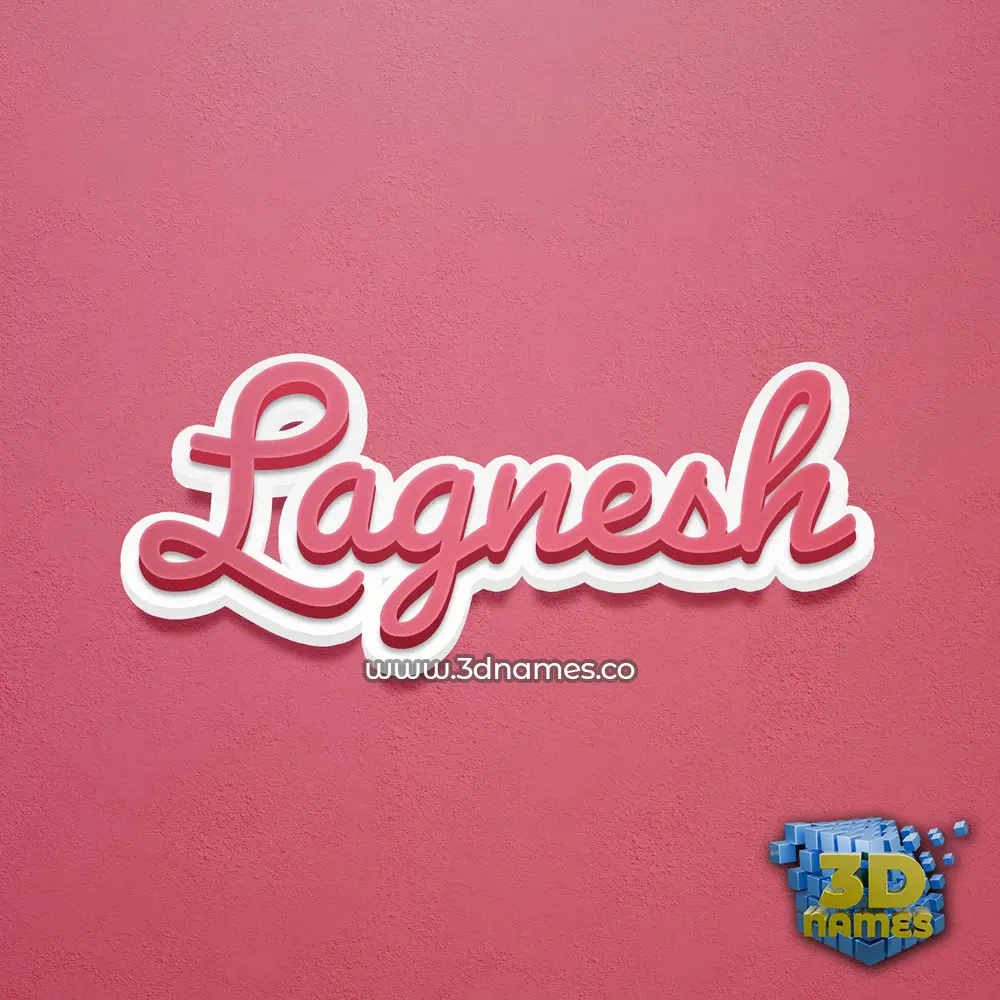 lagnesh in Red Scribble style - 3D name wallpaper