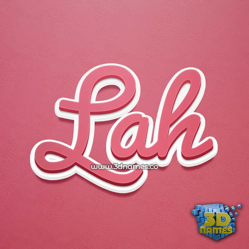 lah in Red Scribble style - 3D name wallpaper