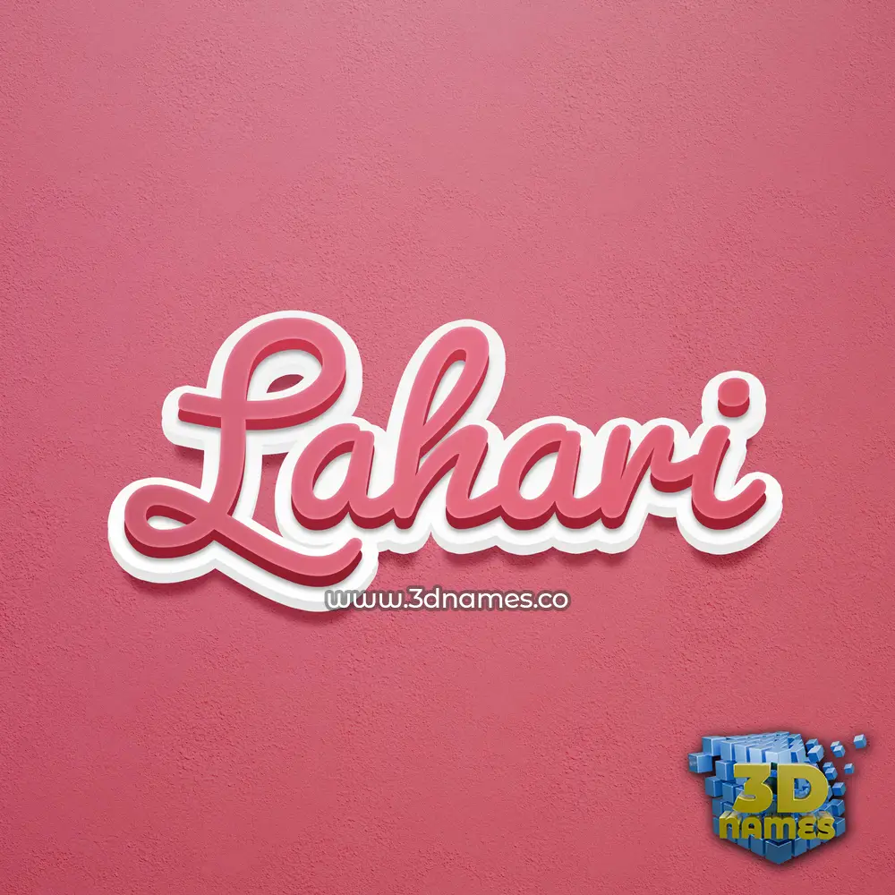 lahari in Red Scribble style - 3D name wallpaper