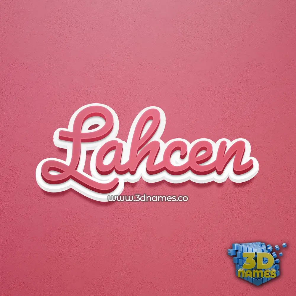 lahcen in Red Scribble style - 3D name wallpaper