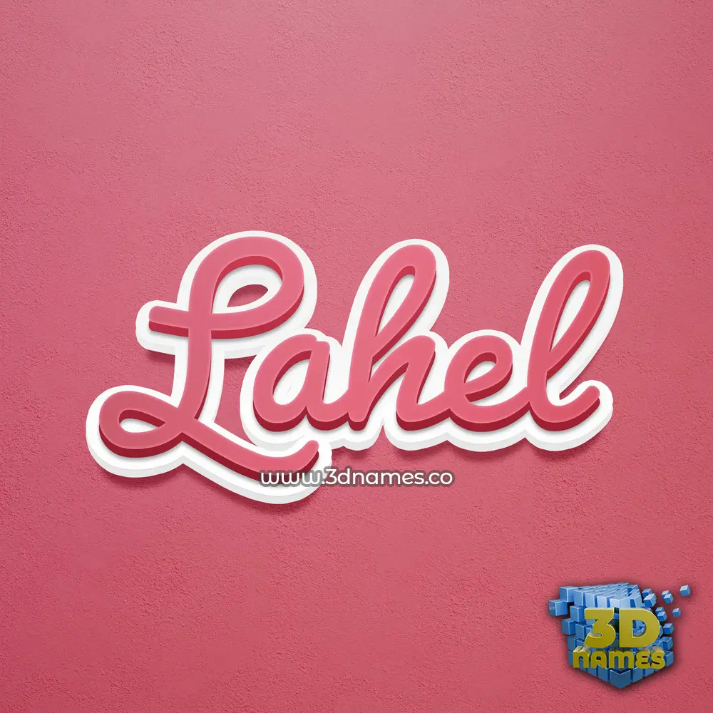 lahel in Red Scribble style - 3D name wallpaper