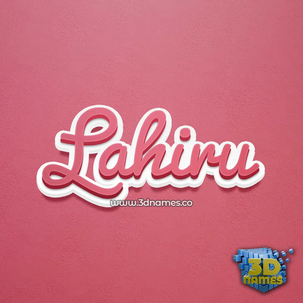 lahiru in Red Scribble style - 3D name wallpaper