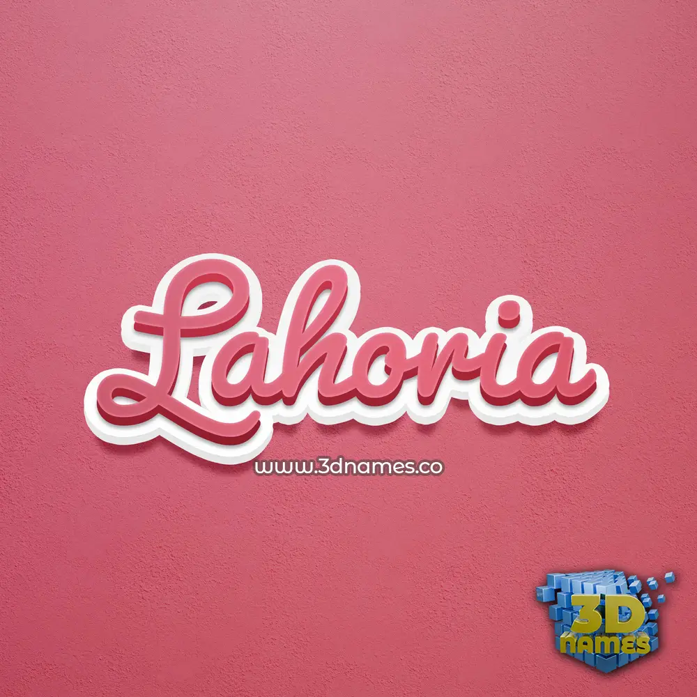 lahoria in Red Scribble style - 3D name wallpaper