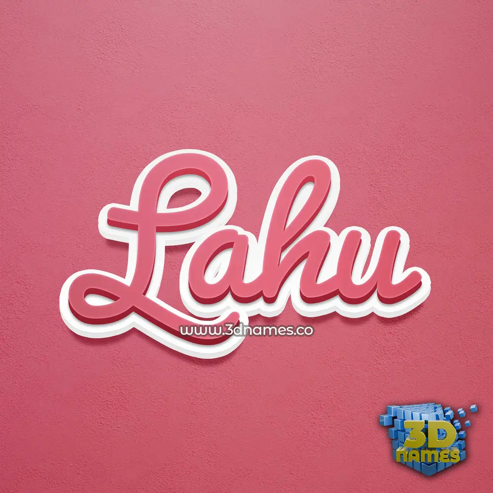 lahu in Red Scribble style - 3D name wallpaper