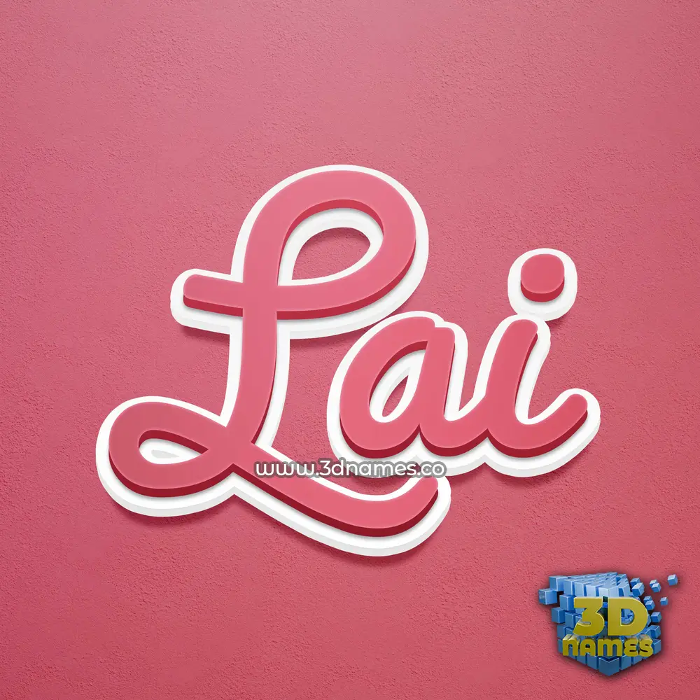 lai in Red Scribble style - 3D name wallpaper