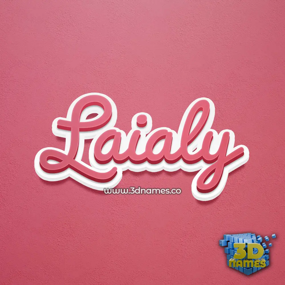 laialy in Red Scribble style - 3D name wallpaper