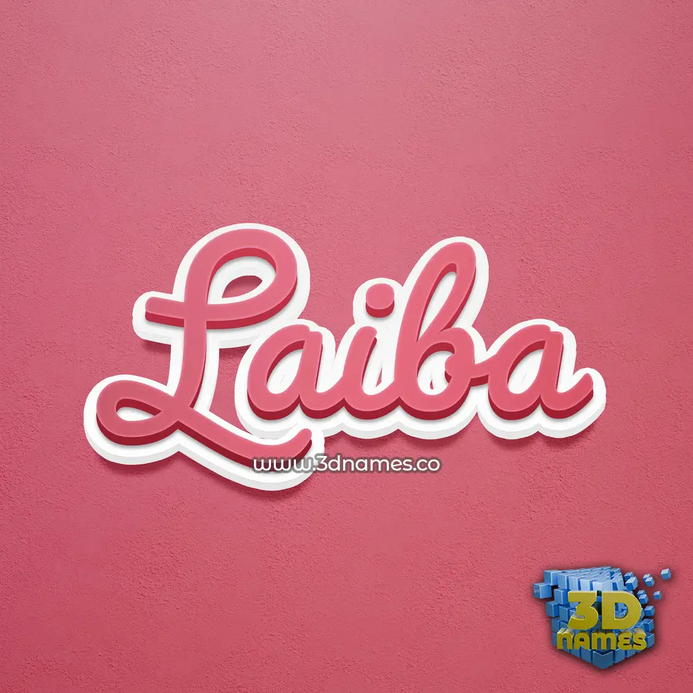 laiba in Red Scribble style - 3D name wallpaper