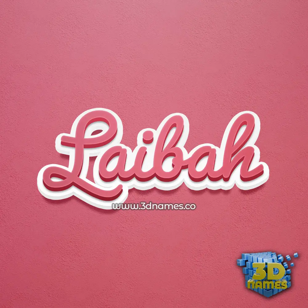 laibah in Red Scribble style - 3D name wallpaper