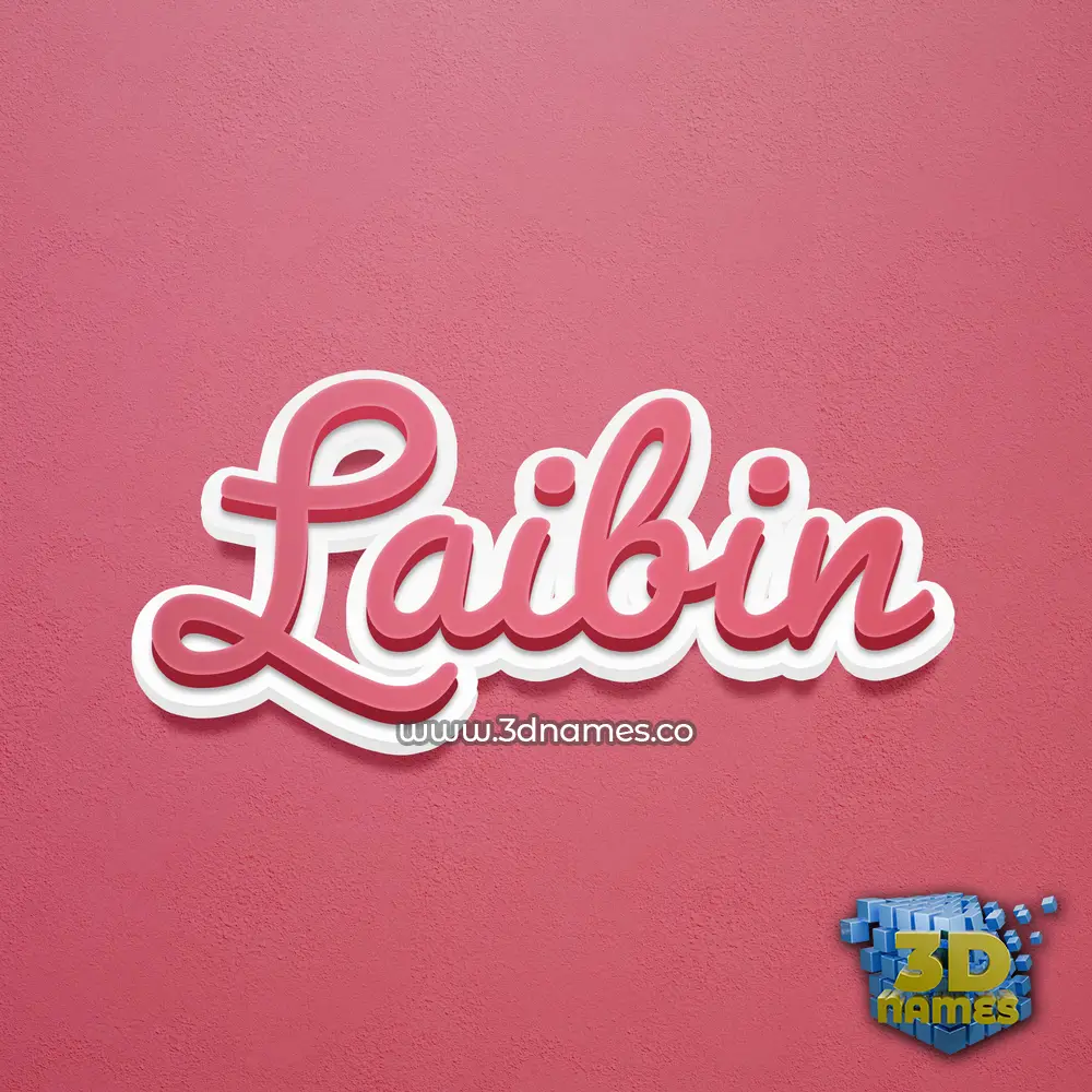 laibin in Red Scribble style - 3D name wallpaper
