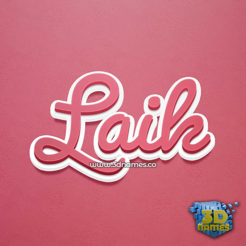 laik in Red Scribble style - 3D name wallpaper