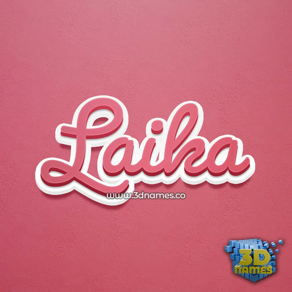 laika in Red Scribble style - 3D name wallpaper