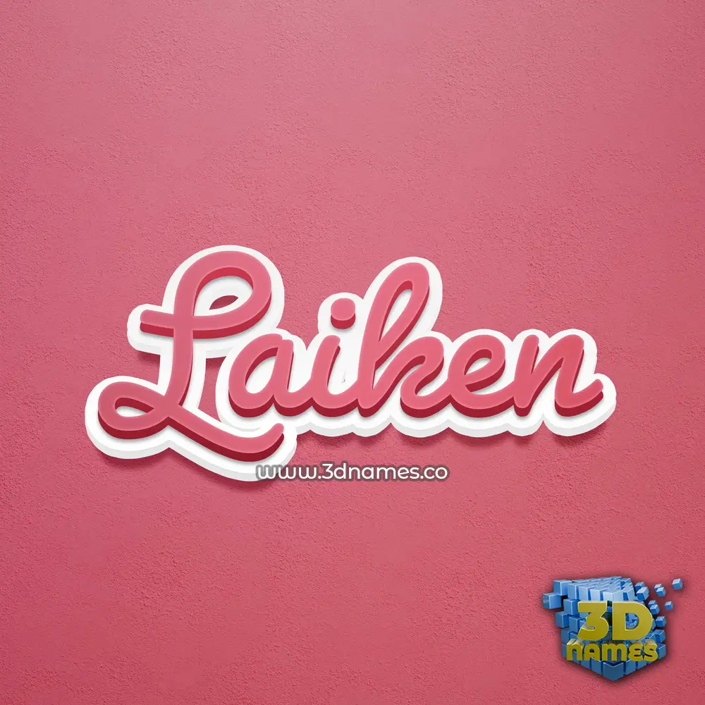 laiken in Red Scribble style - 3D name wallpaper