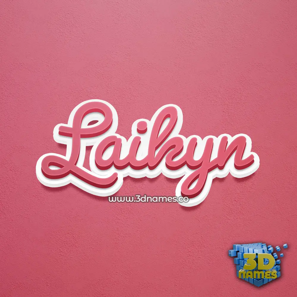 laikyn in Red Scribble style - 3D name wallpaper