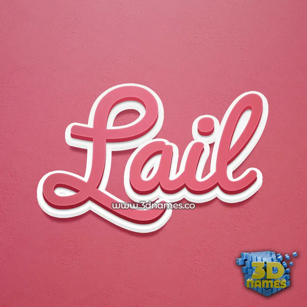lail in Red Scribble style - 3D name wallpaper