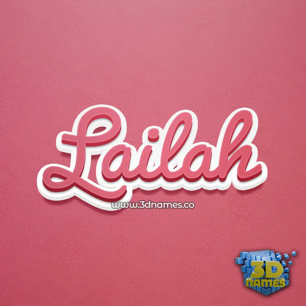 lailah in Red Scribble style - 3D name wallpaper
