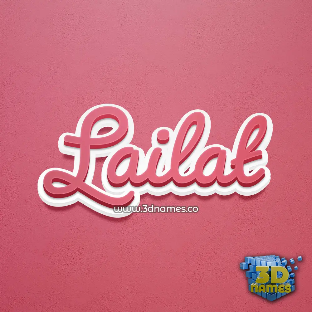 lailat in Red Scribble style - 3D name wallpaper