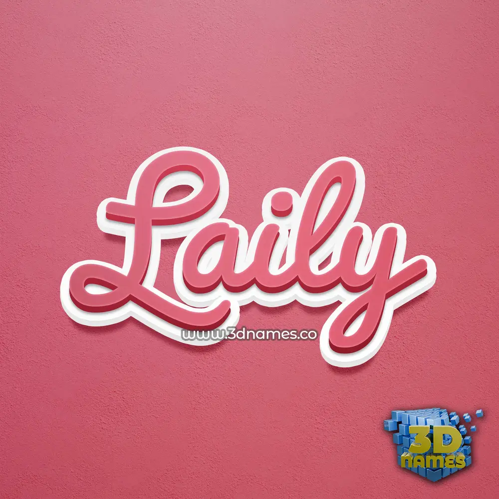 laily in Red Scribble style - 3D name wallpaper