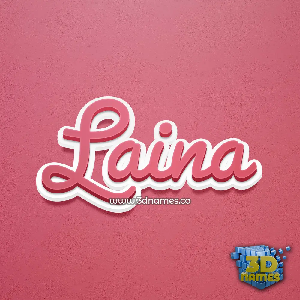 laina in Red Scribble style - 3D name wallpaper
