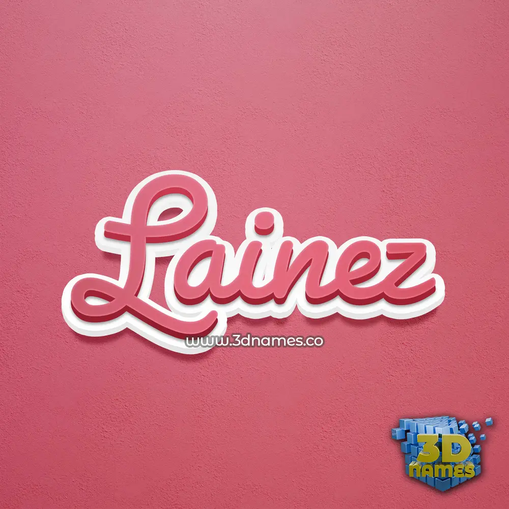 lainez in Red Scribble style - 3D name wallpaper