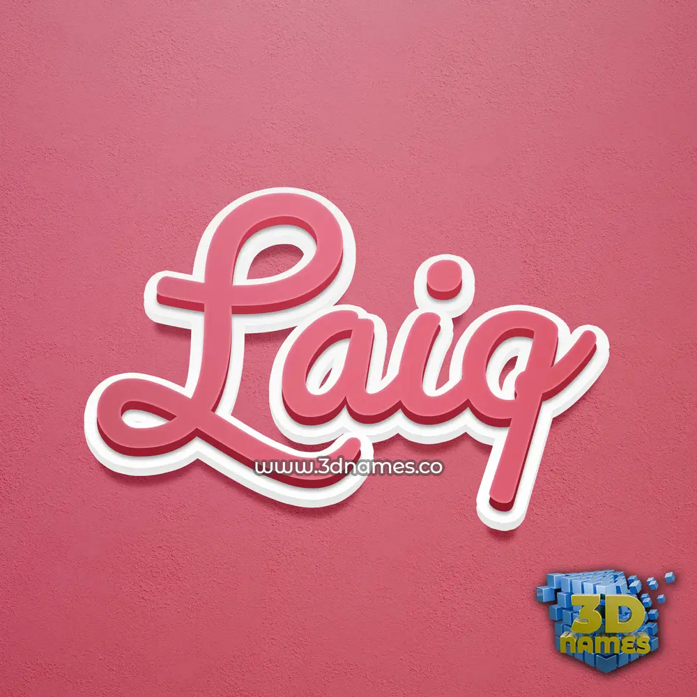 laiq in Red Scribble style - 3D name wallpaper